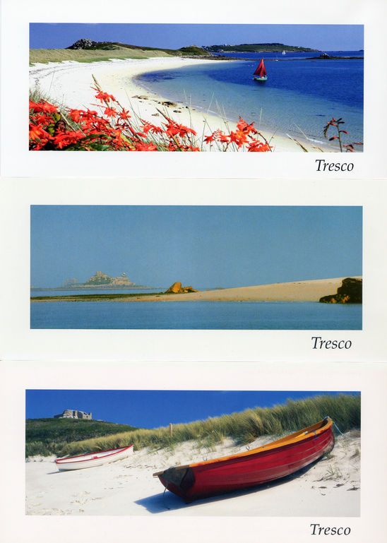 Holiday postcards for Tresco, Isles of Scilly. Advanced Images publishes and prints an exclusive series of postcards for the promotion of travel to Tresco