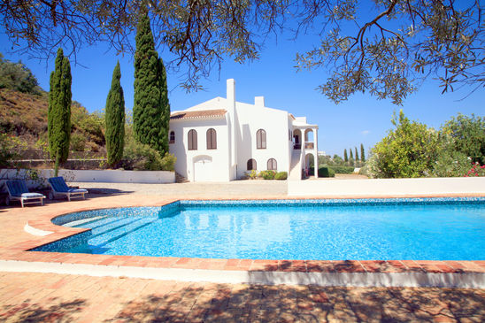 Portrait of an Algarve holiday home for use as a postcard